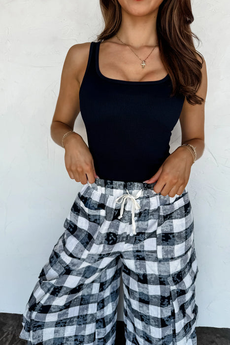 PREORDER: Plaid Behavior Wide Leg Pants