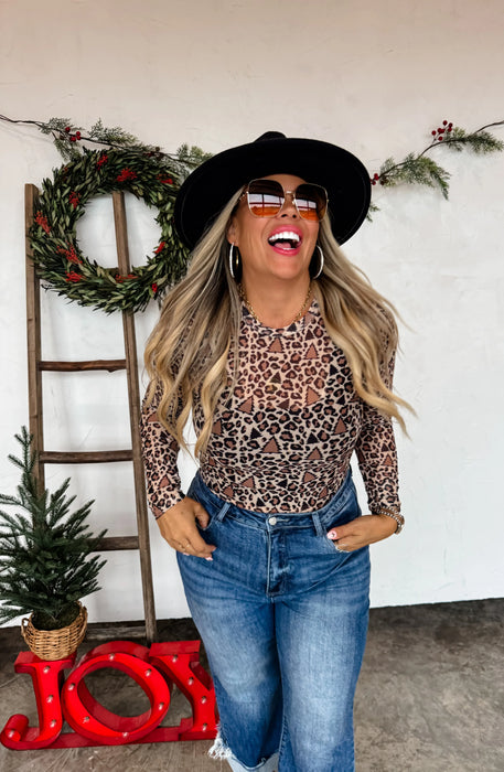 PREORDER: Christmas Printed Mesh Tops