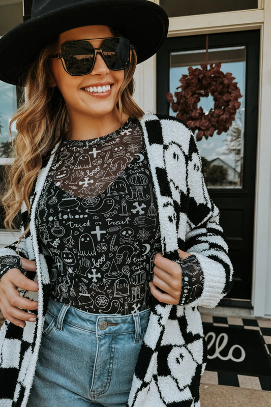 PREORDER: Spooky Halloween Mesh Top