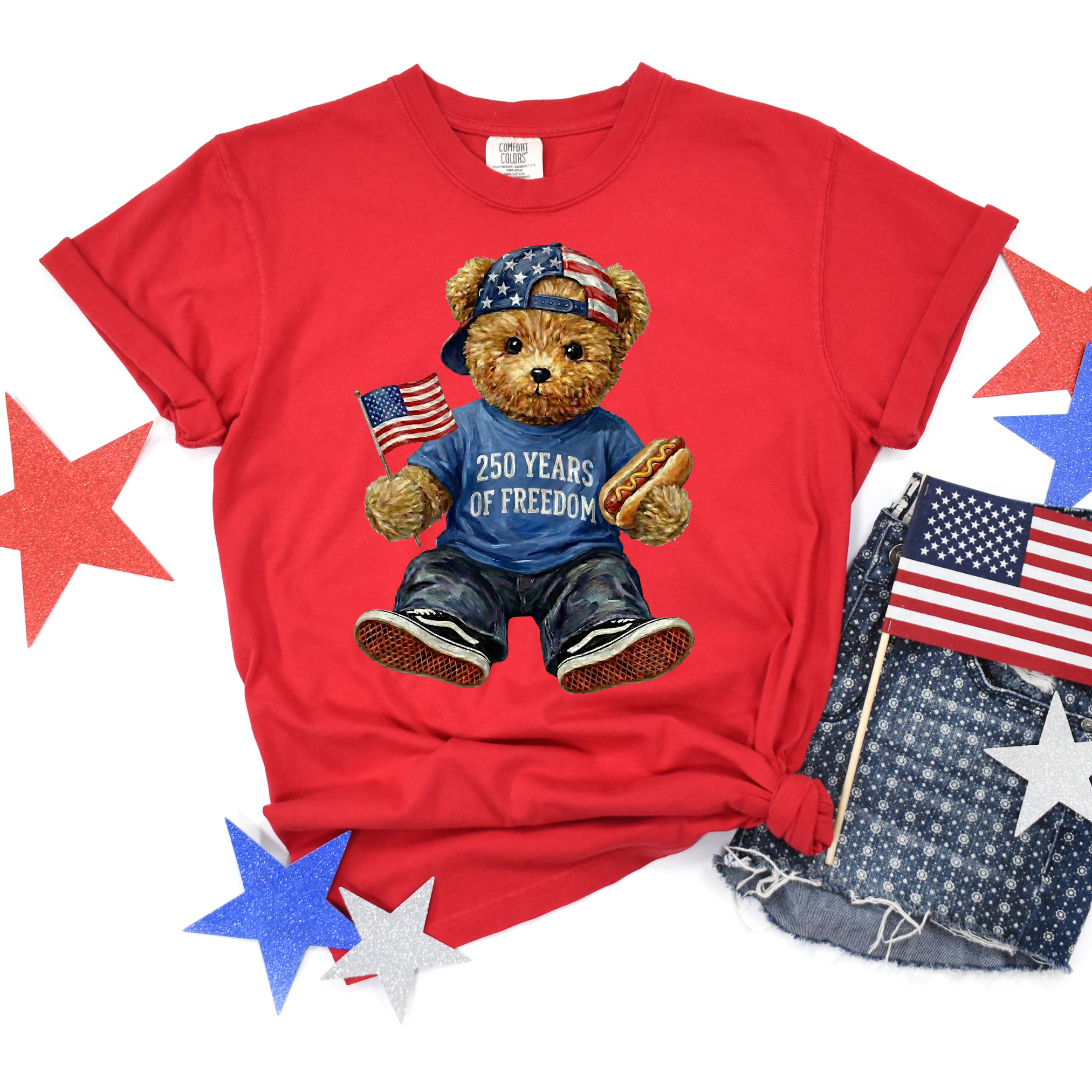 Patriotic Teddy Graphic Tee