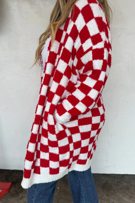 PREORDER: Christmas Cloud Cardigan Red Checker