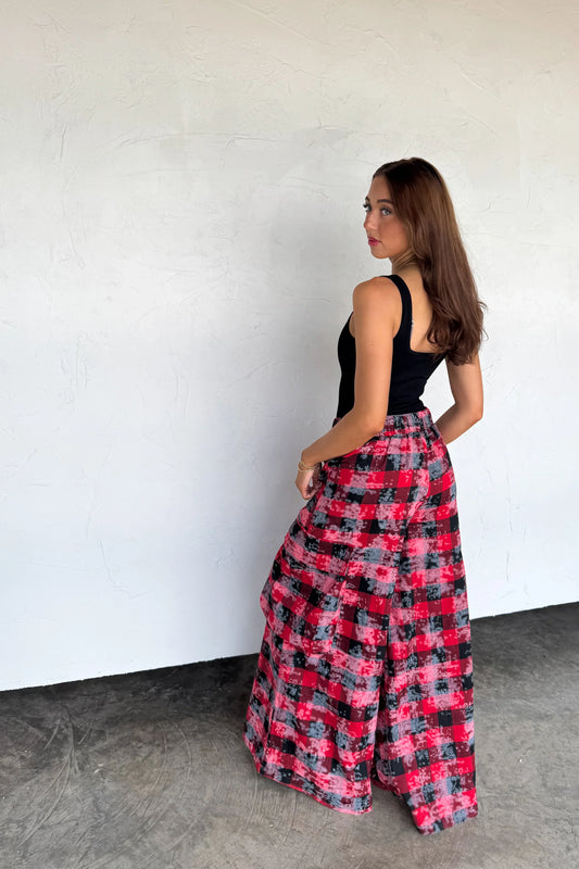 PREORDER: Plaid Behavior Wide Leg Pants