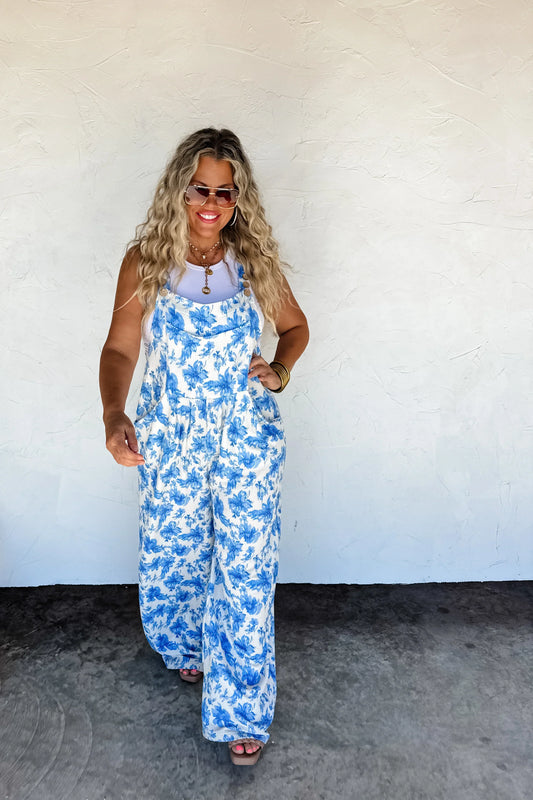 PREORDER: Cassidy Floral Boho Overalls