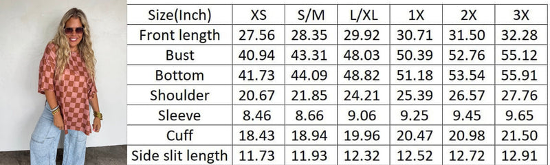 PREORDER: Check Babe Side Slit Top