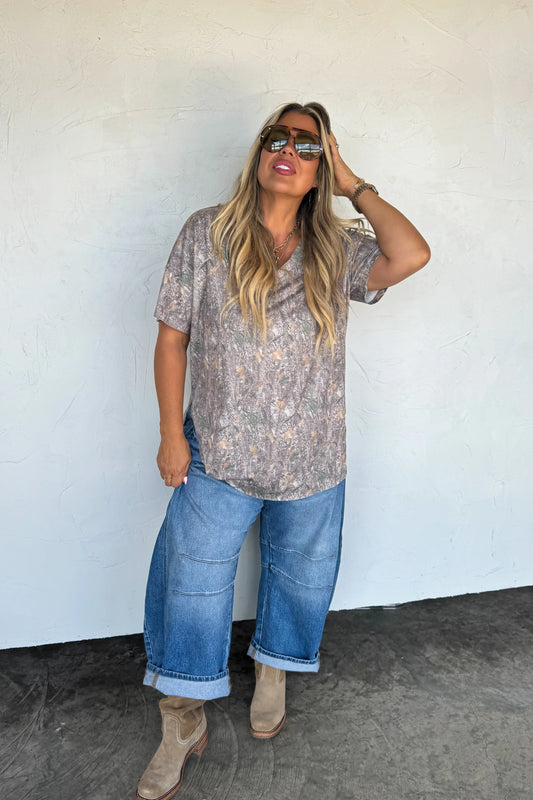 PREORDER: Joey V-Neck Washed Cotton Boyfriend Tee