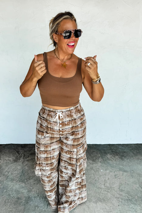 PREORDER: Plaid Behavior Wide Leg Pants