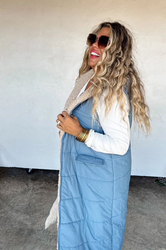 PREORDER: Reversible Sherpa Puffer Vest