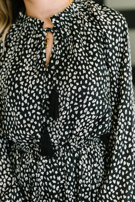 A Cheeky Little Time Tiered Dress in Black