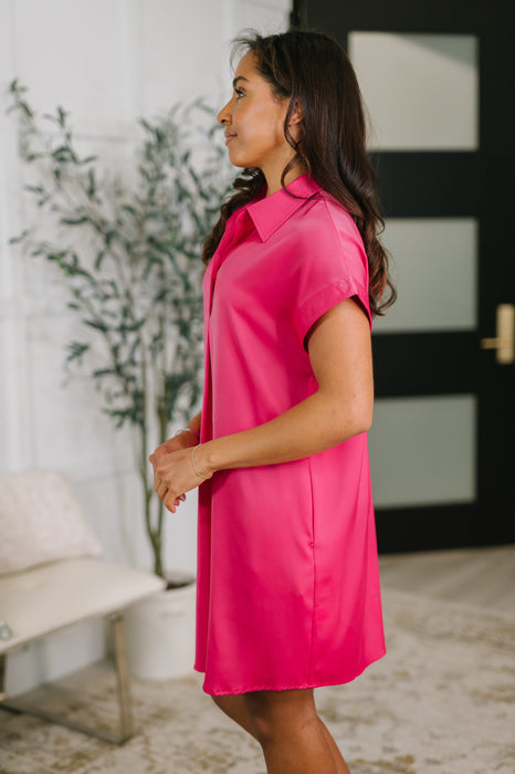 All of My Business Collared Shirt Dress