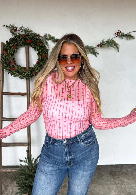 PREORDER: Christmas Printed Mesh Tops