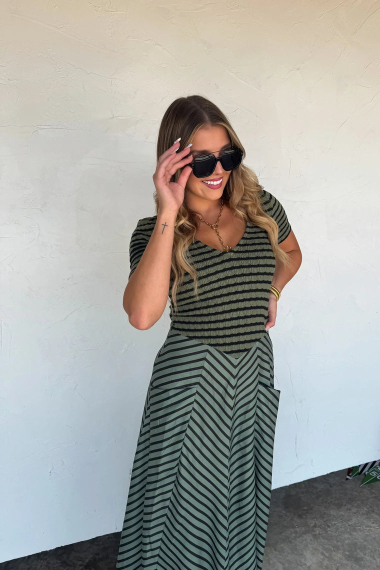 PREORDER: Calista Stripe Dress