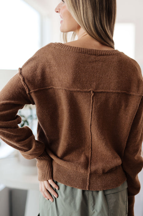 Back to Life V-Neck Sweater in Mocha