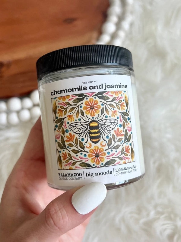 "Bee Happy" Chamomile and Jasmine - Luxury Soy Candle