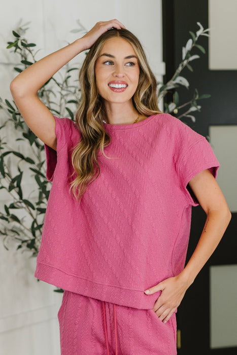 Can't Quit You Drop Shoulder Top in Magenta