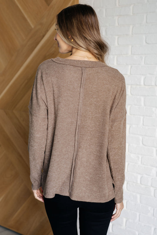 Casual Tuesday Ribbed Knit Sweater in Mocha