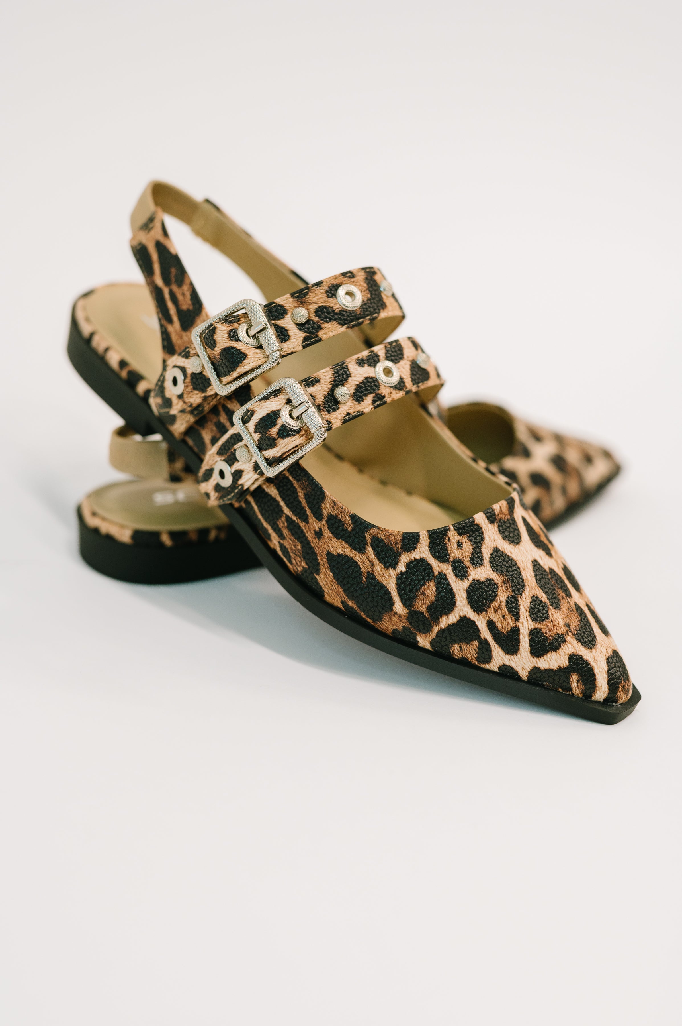 Catwalk Buckle Pointy Toe Flats