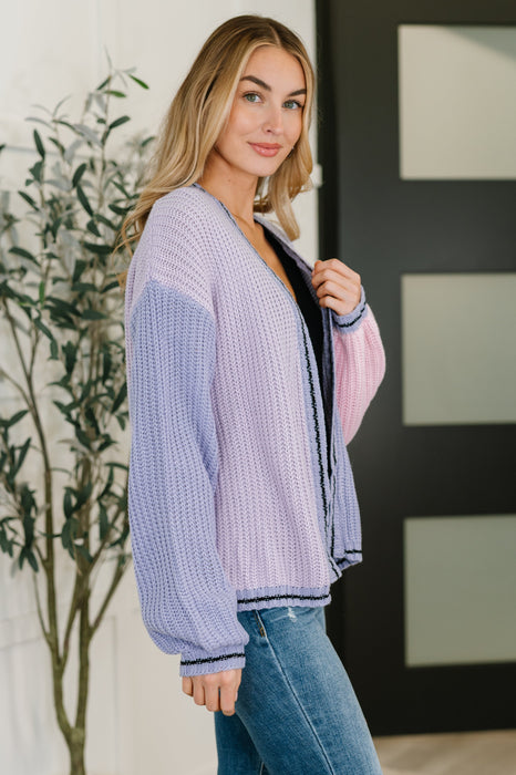 Coffee Date Color Block Cardigan