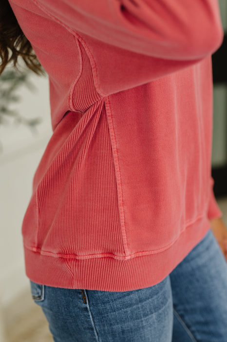 Daily Ease Mineral Wash Pullover in Ruby