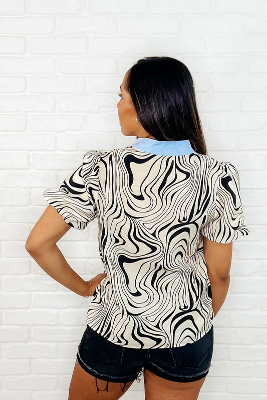 Don't Want to Wait Zebra Print Top