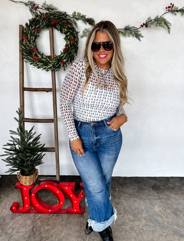 PREORDER: Christmas Printed Mesh Tops