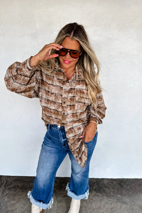 PREORDER: Juniper Bleached Plaid Top