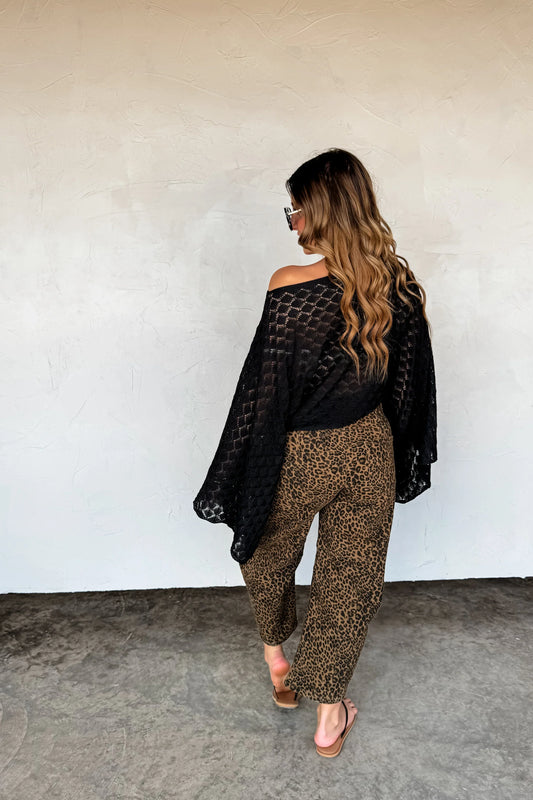 PREORDER: Bex Cheetah Barrel Jeans (Stretchy)