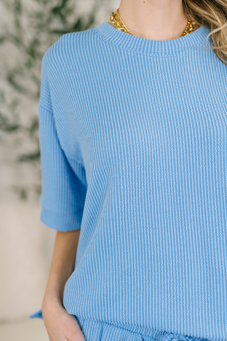 Fight the Feeling Top and Bottom Set in Sky Blue