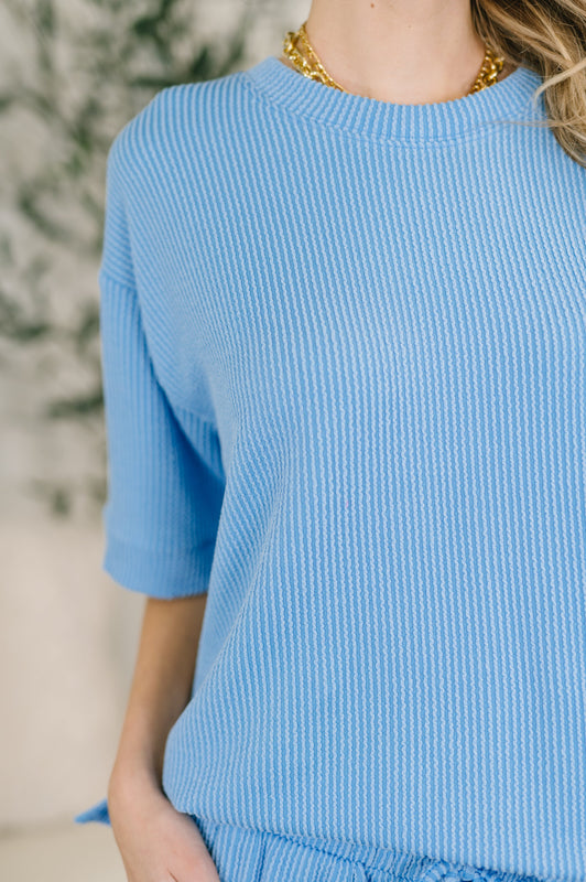 Fight the Feeling Top and Bottom Set in Sky Blue