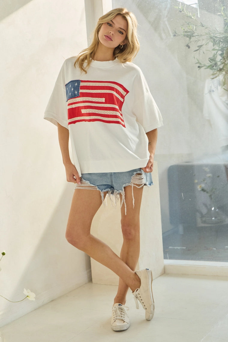 Americana Short Sleeve Pullover