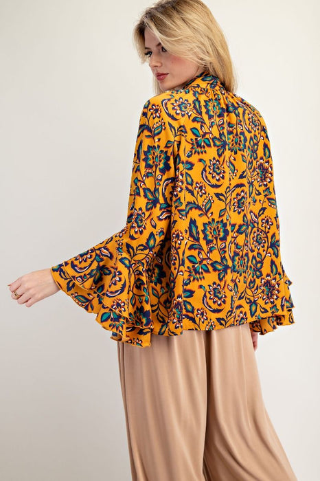 Golden Floral Top