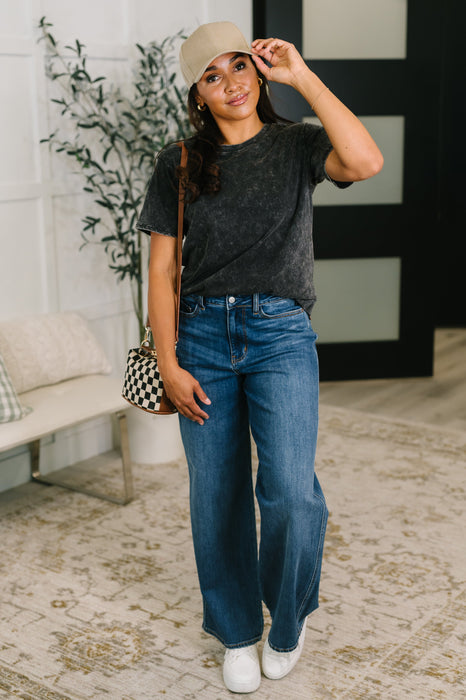 Had to Be There Mineral Wash Tee in Ash Black