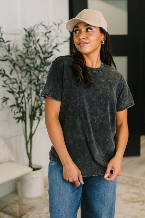 Had to Be There Mineral Wash Tee in Ash Black