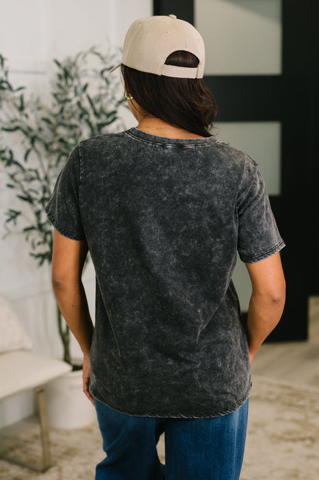 Had to Be There Mineral Wash Tee in Ash Black