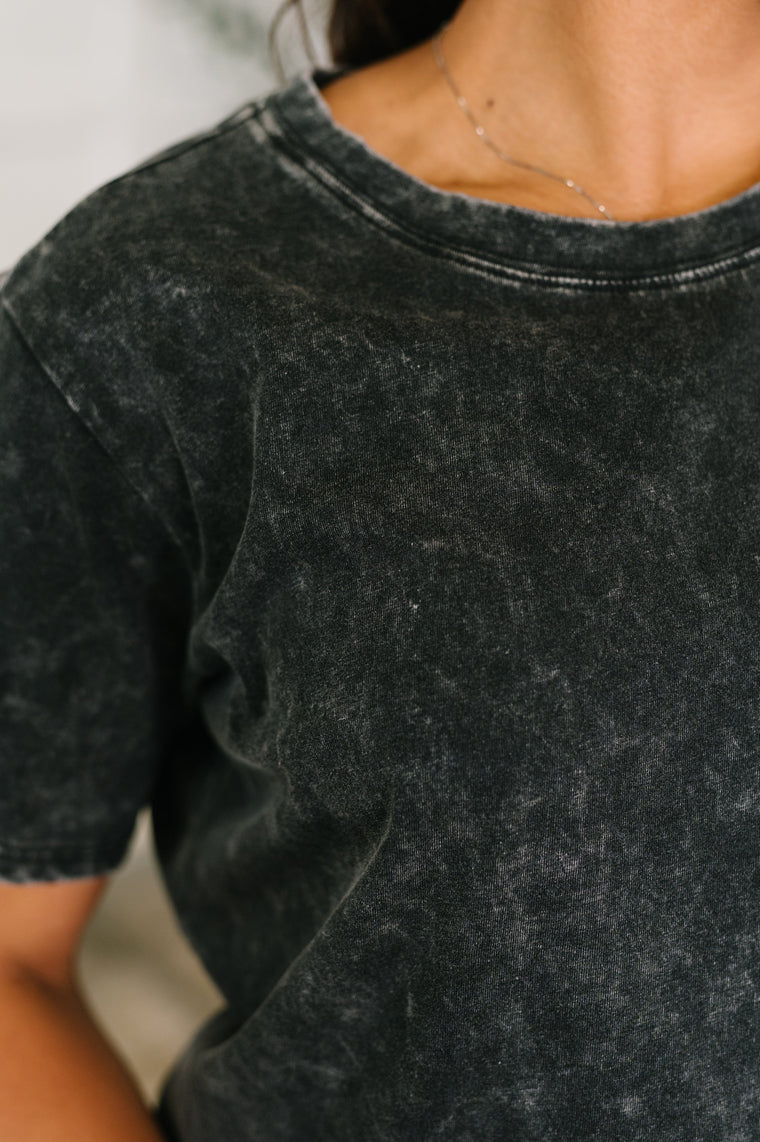 Had to Be There Mineral Wash Tee in Ash Black