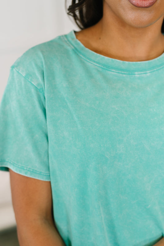 Had to Be There Mineral Wash Tee in Turquoise