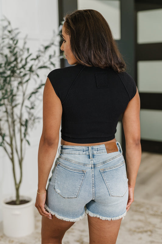 Halfway to Heaven Cropped Top in Black