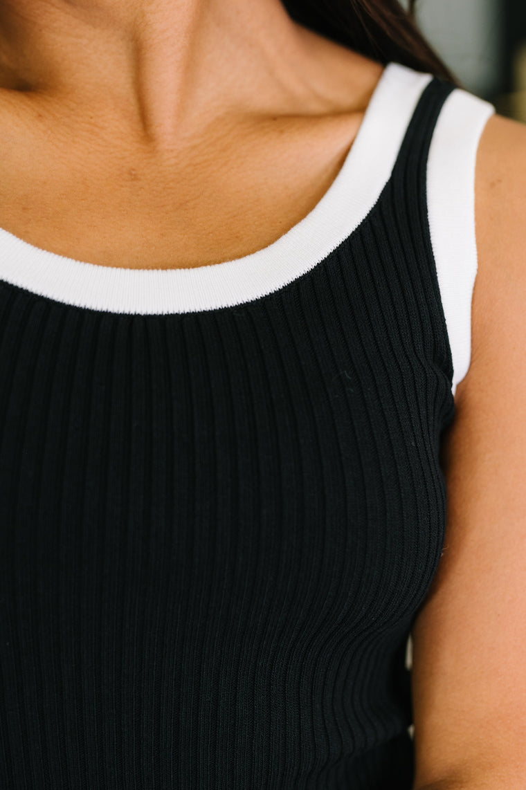Handled It Contrast Trim Tank in Black