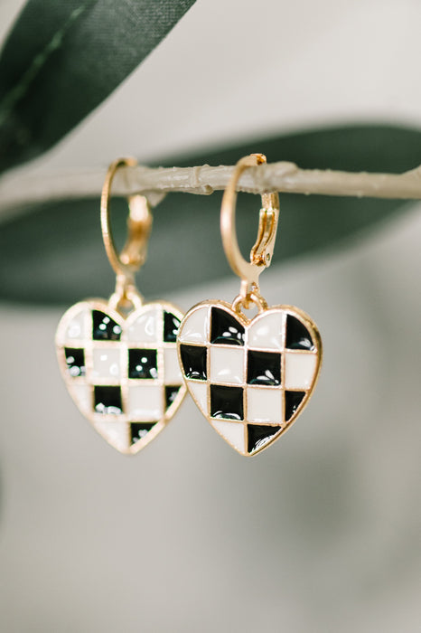 Heartbreaker Check Dangle Earrings