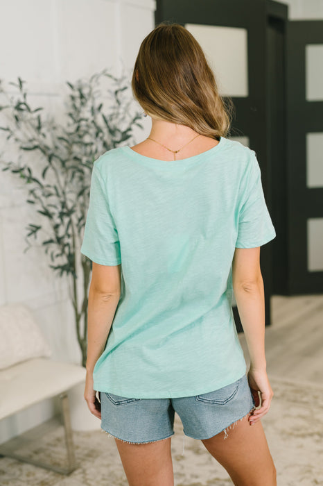 I Don't Have to Choose V-Neck Tee in Mint