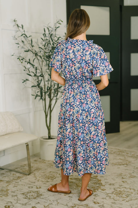 I Wanna Talk Notch Neck Midi Dress