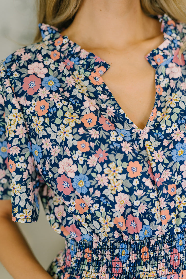 I Wanna Talk Notch Neck Midi Dress