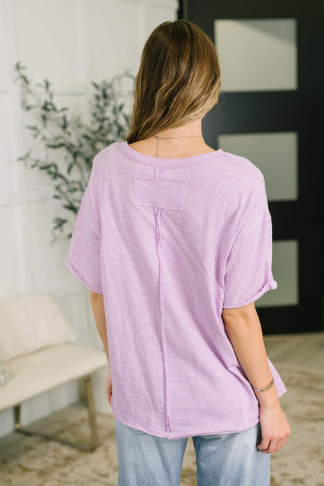 Just Like That Relaxed Heather Tee in Lilac