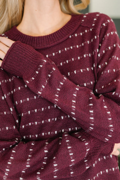 Leaves or Breeze Long Sleeve Knit Top