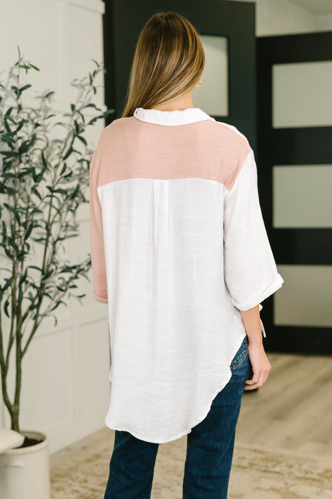 Like You Do Dual Toned Button Down