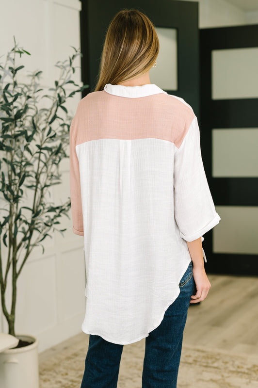 Like You Do Dual Toned Button Down