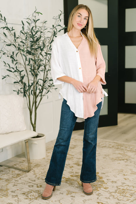 Like You Do Dual Toned Button Down