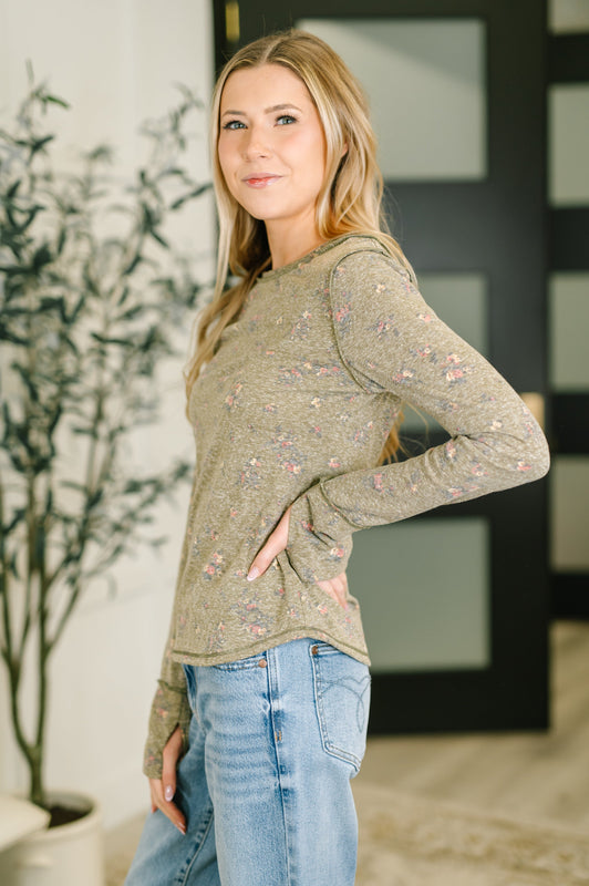 Literally Obsessed with Me Long Sleeve Top in Olive