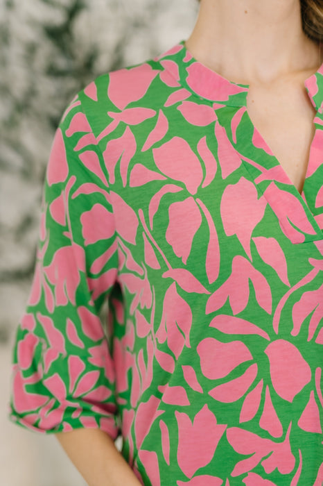 Lizzy Sunday Dress in Emerald Abstract Floral- 3/3/2026 NEW