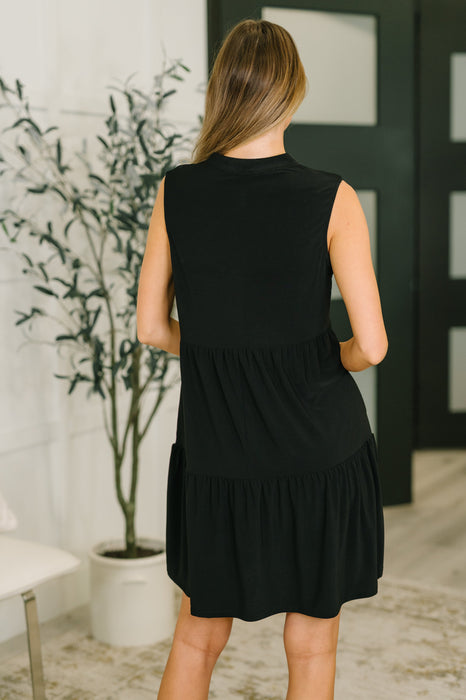 Lizzy Tiered Tank Dress in Black