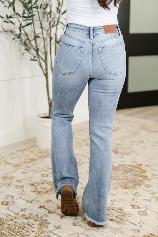 Marlena High Rise Shield Pocket Flare Jeans
